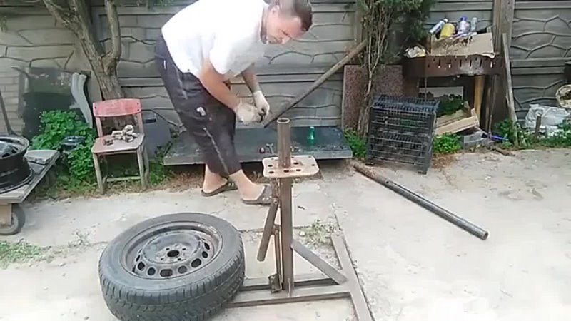 Показать как сделать самодельный шиномонтаж Показать как сделать самодельный шиномонтаж