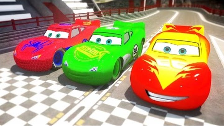 Мультики про машинки Дисней Маквин Тачки Человек Паук Халк