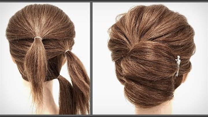 Prostaya I Bystraya Pricheska Dlya Korotkih Volos Krasivye Pricheski Poshagovo Fast Hairstyle For Short