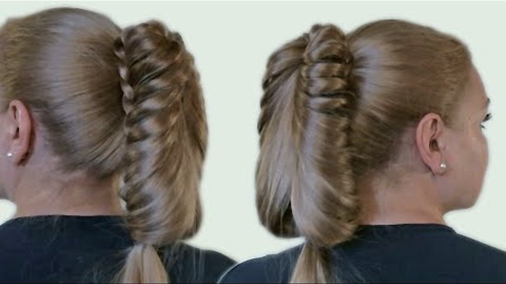 Pricheska S Hvostom Na Dlinnye Volosy Video Obuchenie 2014 Tail Braid Hairstyle Hair Tutorial