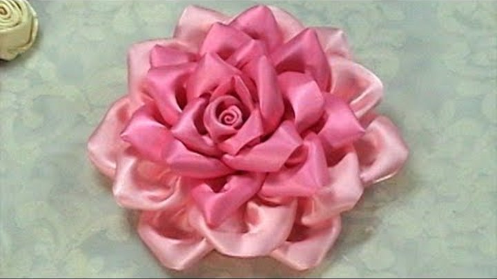 How To Make Kanzashi Flower Ribbon Rose Tutorial Diy