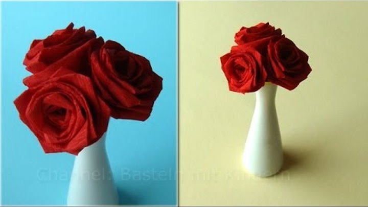 Basteln Mit Kindern Rosen Basteln Mit Papier Blumen Falten Diy Ideen