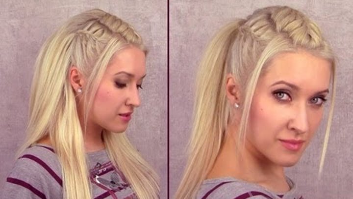 Braided Ponytail Party Half Updo Hairstyle For Medium Long Hair Alltags Frisuren Mit Zopfen