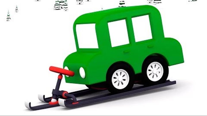 Lehrreicher Zeichentrickfilm Die 4 Kleinen Autos Bauen Einen Schlitten