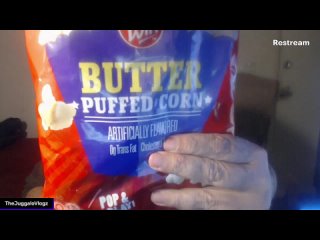 EATING BUTTER PUFFED CORN YUMMY