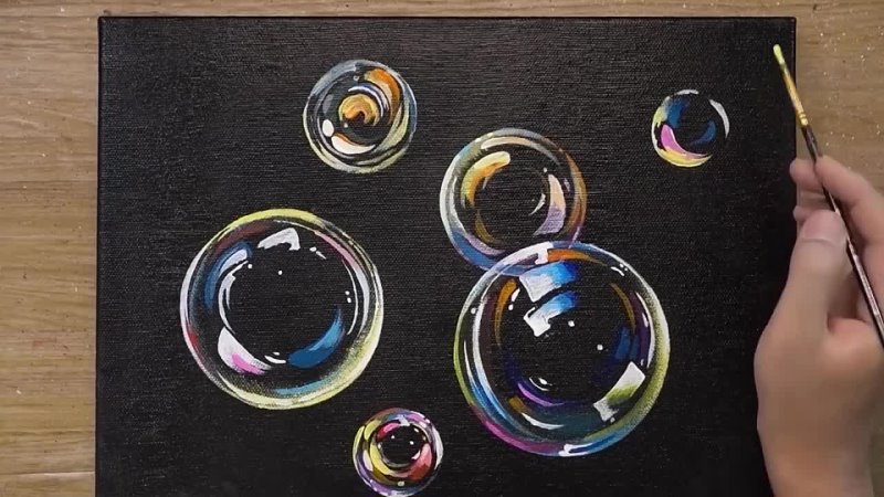 How to Paint Bubbles   OHP Painting Technique   Easy Acrylic Painting