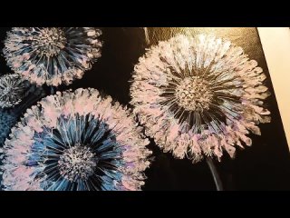 FANTASY Dandelion Acrylic POURING Tutorial - Toilet Roll Painting Method _ ABcre