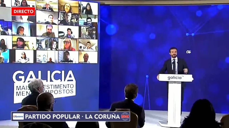 Pablo Casado Y Alberto Núñez Feijoó en La Coruña (18 dic 2020) [en directo]