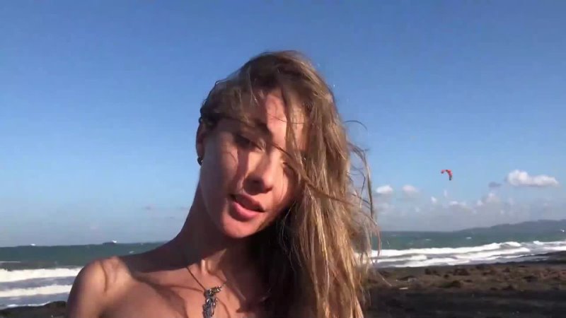 Anastasia Ocean naked on wild beach. дикий пляж