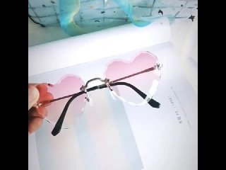 Классические безрамные солнечные очки в форме сердца, женские ретро градиентные ярких цветов