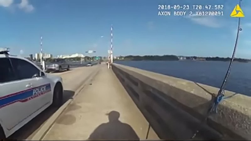 Florida man throws another man off of a bridge in front of a Daytona Beach police