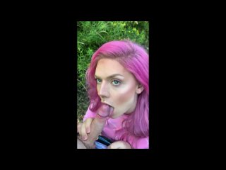 Barbie trans Girl Sucks and fucks at public park