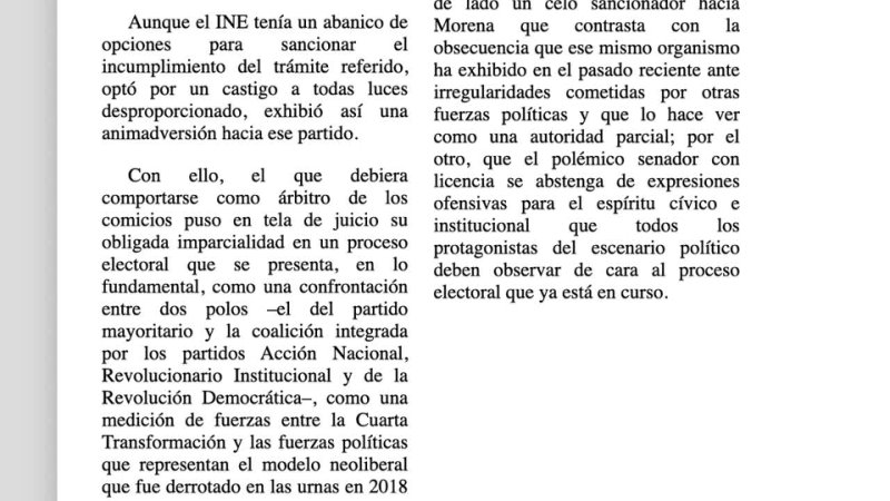 INE rematará faena contra MORENA y Salgado Macedonio