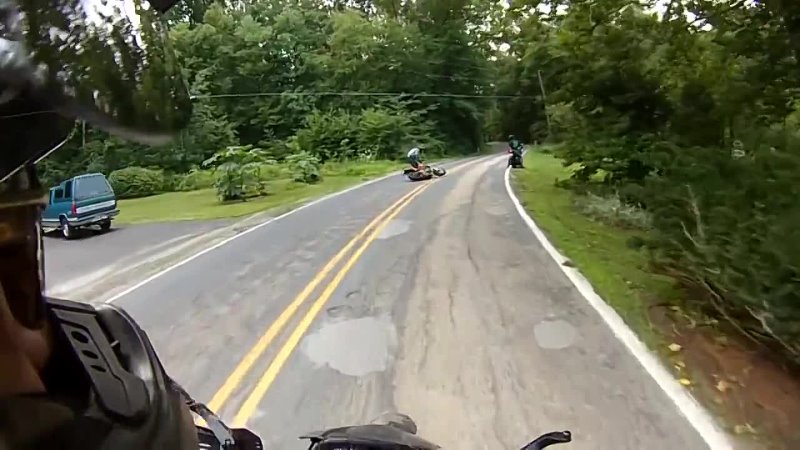 Double Motorcycle Crash Epic Ending