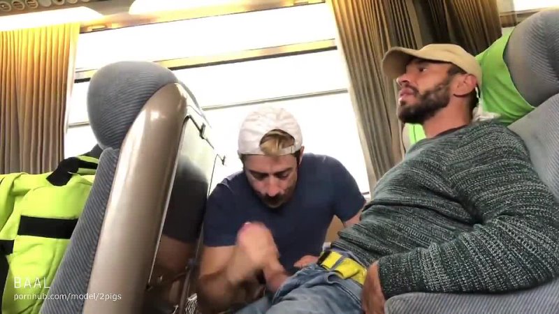 Two Guys Wanking on the Train
