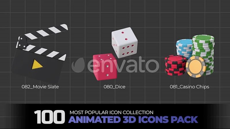 100 Animated 3D Icons Pack