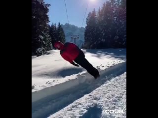 Falling into the snow