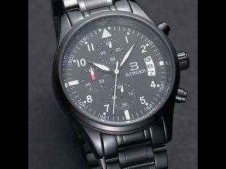 Switzerland binger мужские часы роскошный бренд кварцевые водонепроницаемые из нержавеющей стали с