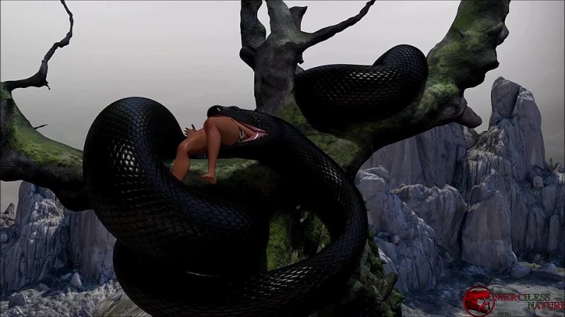Titanoboa Eats Girl while Hanging on a Tree ( Snake