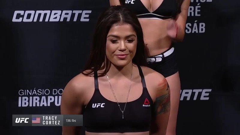 Vanessa Melo vs. Tracy Cortez Weigh in Face Off ( UFC Fight Night