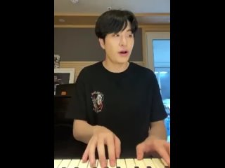 210518 Youngjae singing the chorus of Good-Bye Days of Midnight Sun while playing the piano live