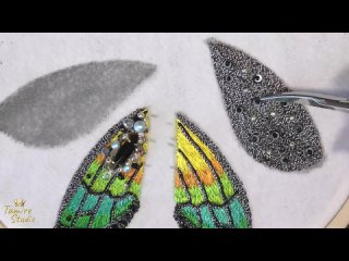 Брошь из бисера МОТЫЛЁК-ЦИКАДА своими руками_Beaded Brooch beetle CICADA tutoria