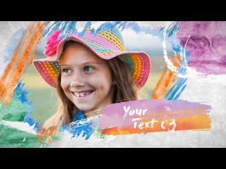 Colorful brush slideshow + 9 детских проектов After Effects