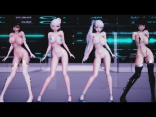 MMD R-18 [NORMAL] Winter  Weiss  Blake  Agato Ghostly Dance Author Red Eyes Lunatic