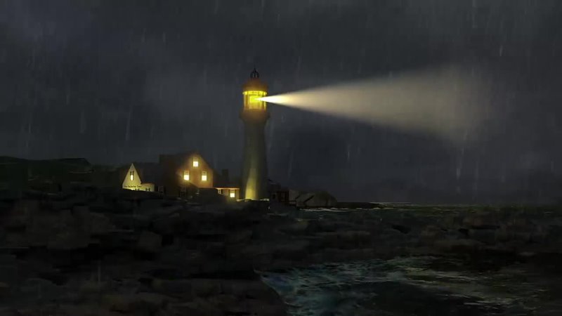 Thunderstorm At Sea Sounds and Lighthouse Stormy Sea Ambience, Wave Sounds 10