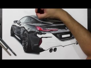 Рисунок BMW M8 от руки