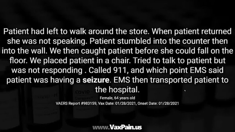 UNCONTROLLABLE: SHAKING, PASSING OUT SEIZURES AFTER VACCINES. VAERS, YELLOW