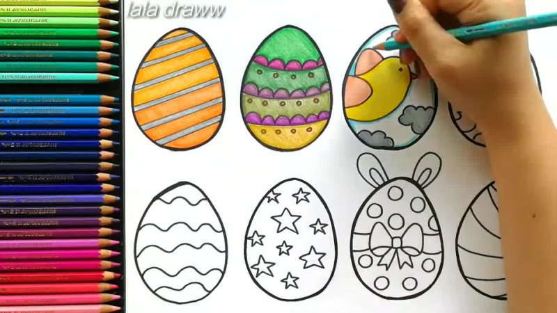 Cute Drawing : HOW TO DRAW HAPPY EASTER DAY COLORFUL EASTER EGG, Easter Bunny Surprise