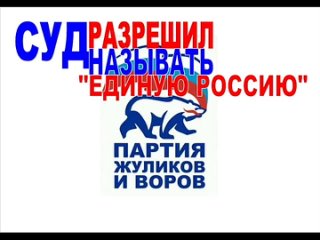 Суд рарешил называть ЕР - Партия жуликов и воров