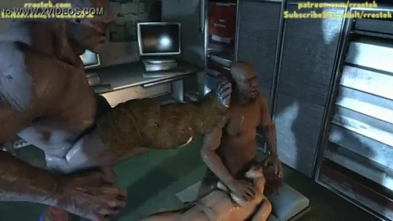 Coach and Monster fucking Lara Croft hard deepthroat and in the pussy 3