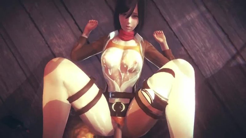 Mikasa Ackerman POV; handjob; masturbation; riding; missionary; orgasm; big tits; 3 D sex porno hentai; Sn K,