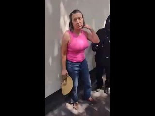 Middle aged woman who had her sunglasses stolen is surrounded and harassed by Antifa parasites
