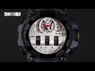 Skmei творчество мужские кварцевые часы топ бренд роскошные 2 времени календарь водонепроницаемые