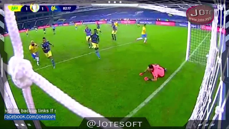 Jotesoft live sports, Brazil vs Colombia UEFA Co