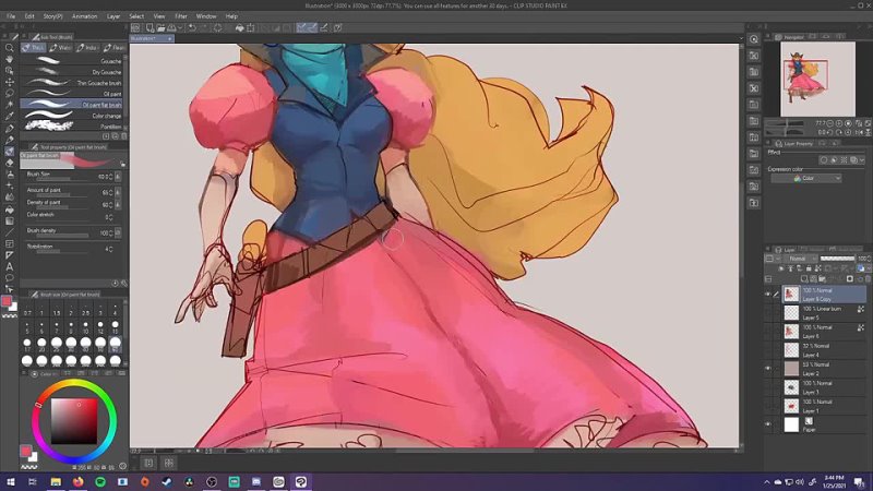 My first time using Clip Studio Paint Western Princess Peach Speedpaint by