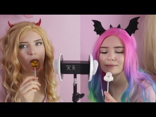 ASMR - Halloween Twin Lollipop licking _ Lealolly