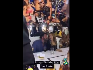 Ben Affleck and Jennifer Lopez at her 52nd birthday party