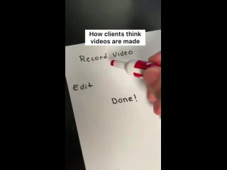 How clients think videos are made
