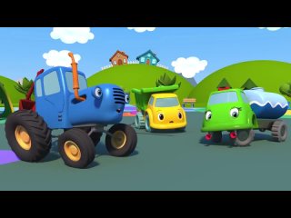 Синий трактор или Грузовик - Кто сильнее - Мультики про машинки для детей малышей