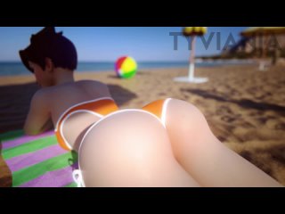 (Sound)Tracer ass shaking, female solo [Overwatch;Porn;Hentai;R34;Sex;Blender;порно;секс;хентай;овервотч;соло]