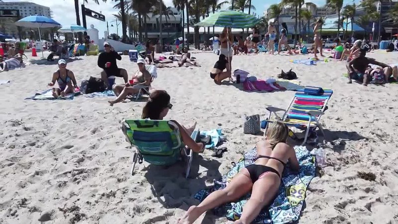 Shane Meehan 4 K Spring Break Beach Party Walk Fort Lauderdale Beach, FL Bikini