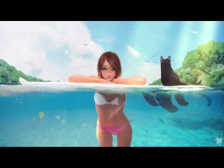 Милые живые обои на рабочий стол - Surf Girl