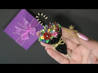 Брошь из бисера ЗОНТИК своими руками. DIY Beaded brooch UMBRELLA WITH FLOWERS TUTORIAL✨TamireStudio✨