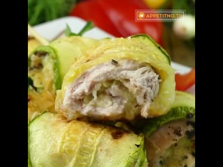 Запeченные кaбачки с курицей