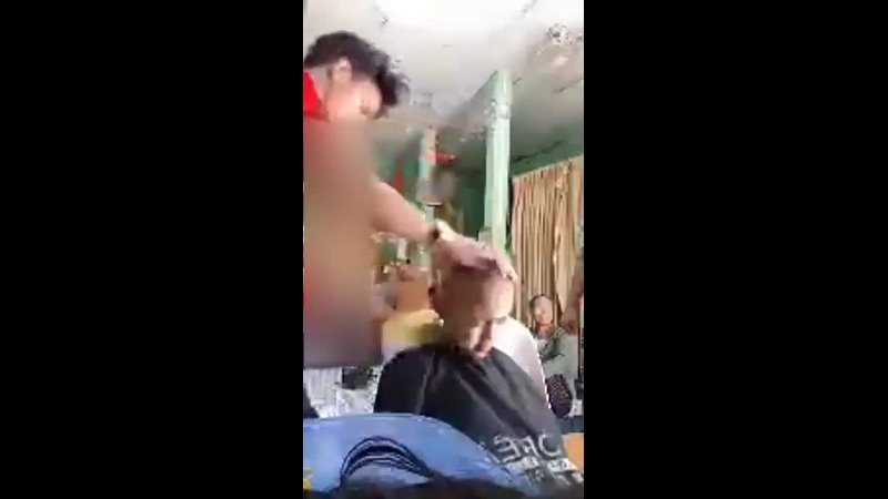 A #Cute #Small #Girl #Headshave At #Barber #Shop By #Barber