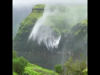 Upside down waterfall in India